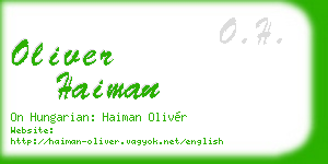oliver haiman business card