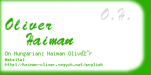 oliver haiman business card